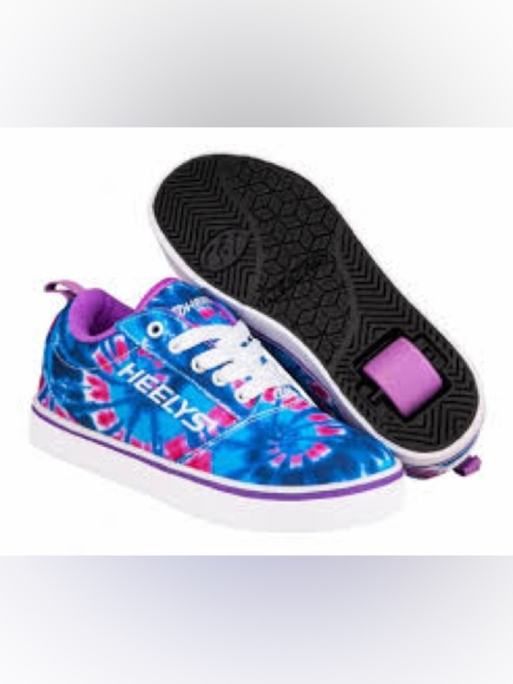 NEW Heelys Pro 20 Blue & Purple Tie Dye Shoes size 1 girls